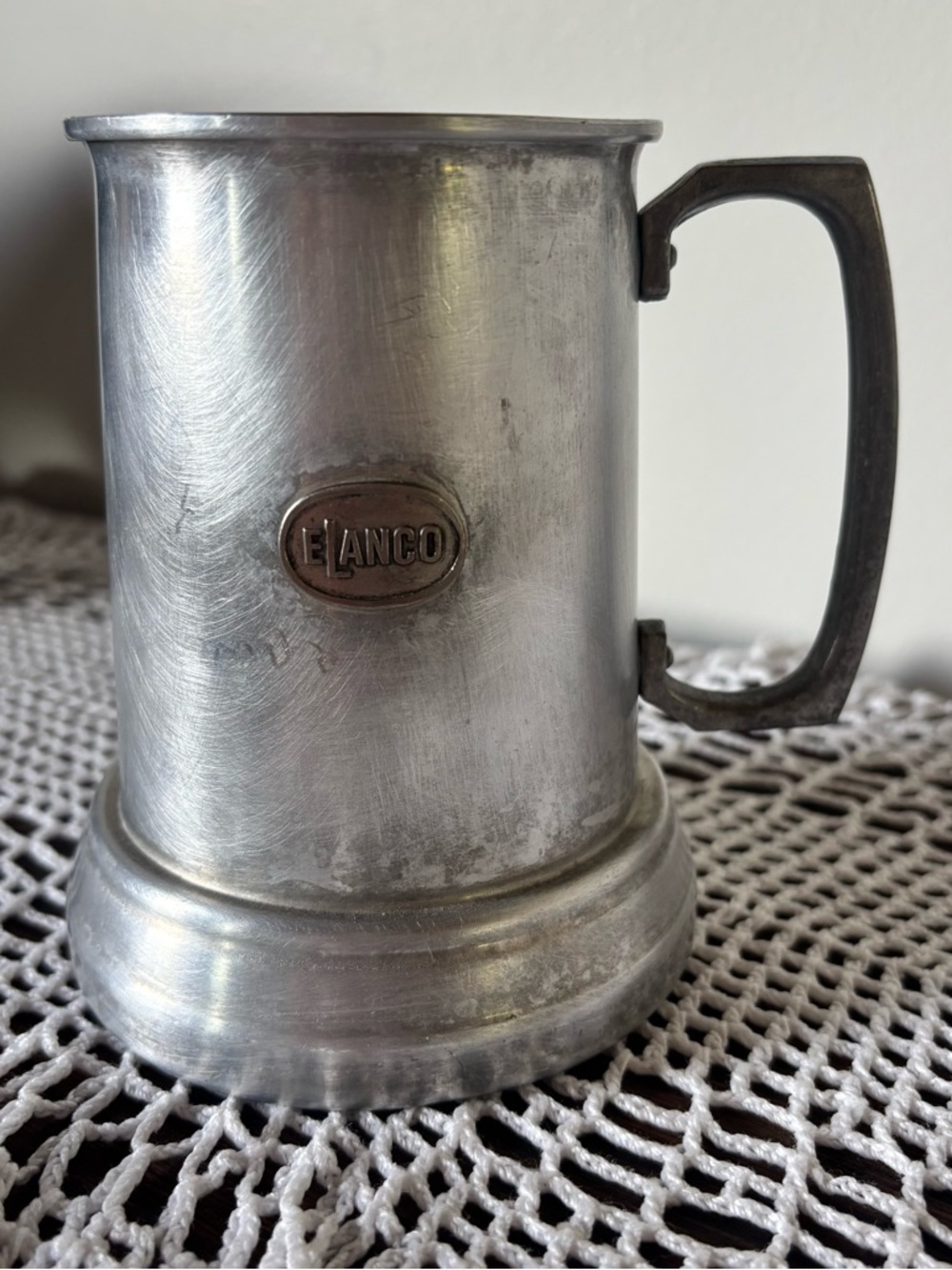 Elanco Pewter Tankard Mug - Silver with Glass Bottom